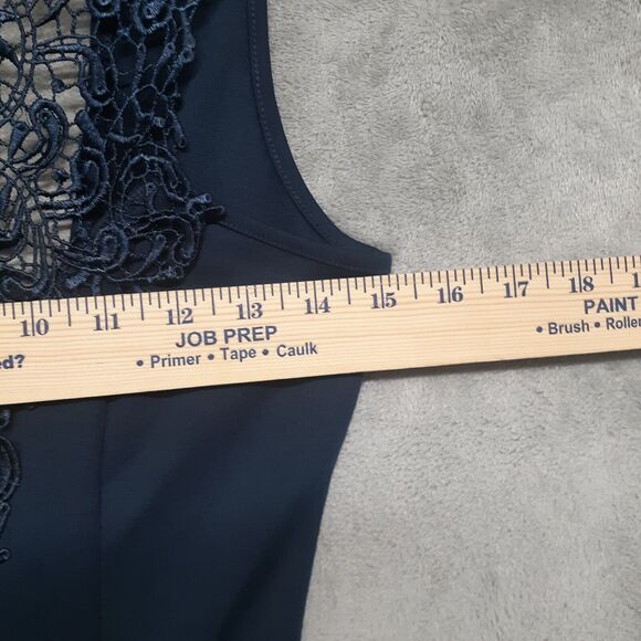 Lulu's Bodycon Lace Top Open Back Navy Blue Size Small Elegant Cocktail Dress - Picture 3 of 13